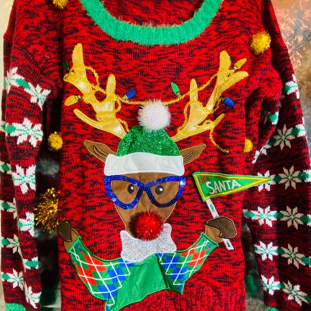 Ugly Christmas Sweater - Reindeer Cheerleader